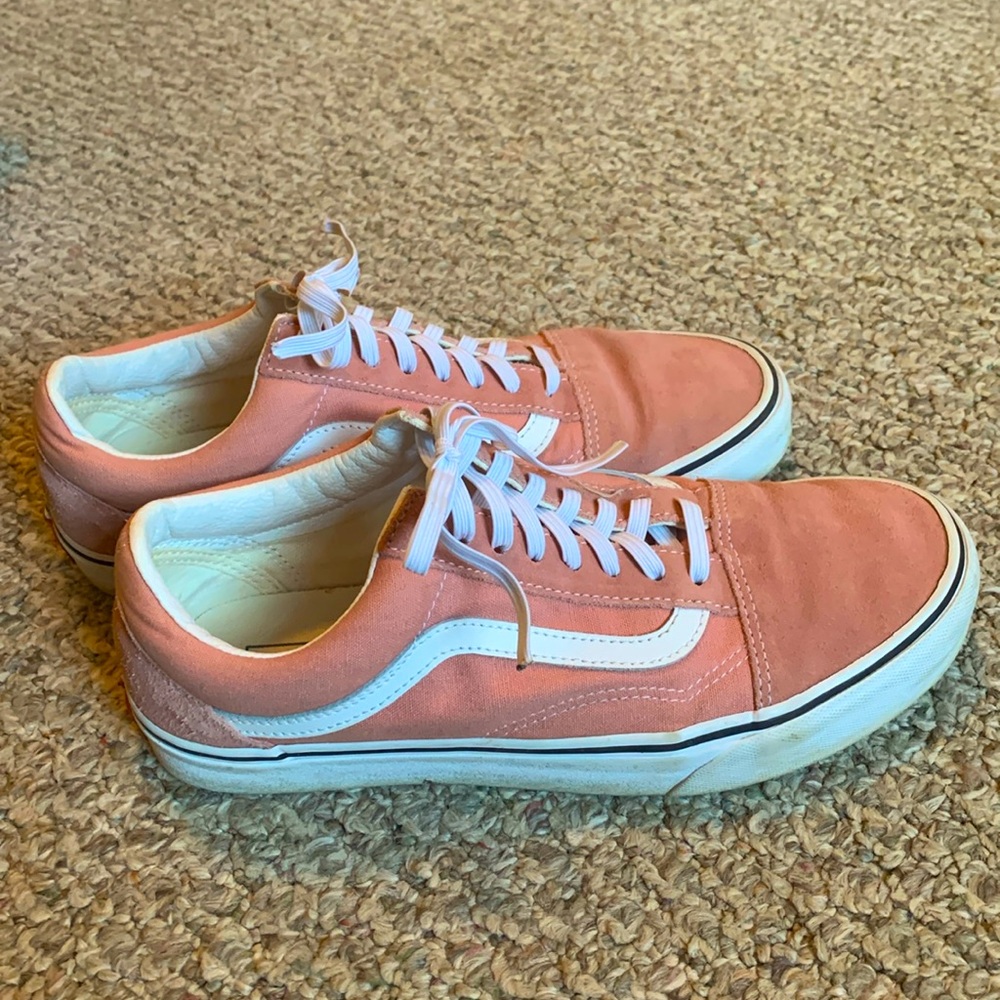 Pink low top vans sneakers